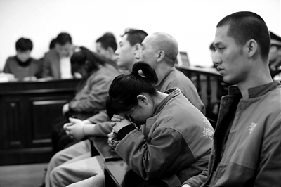 昨日，因涉嫌誘騙男網(wǎng)友進行高額消費，海淀區(qū)一咖啡廳負責人及“吧女”等14人受審。新京報記者 王貴彬 攝