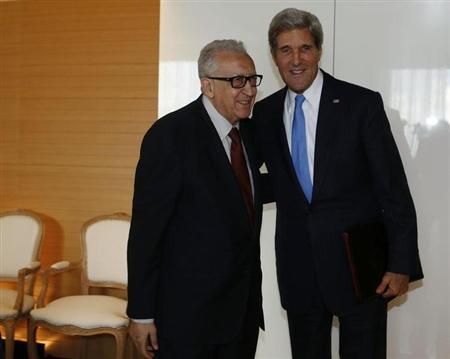 聯(lián)合國(guó)-阿盟敘利亞問題特使卜拉西米12日與克里進(jìn)行會(huì)談。