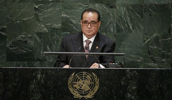 9月27日，朝鮮外相李洙墉在聯(lián)大發(fā)表講話。