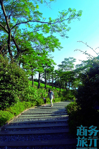 很多父母會(huì)帶著孩子在步行道漫步。