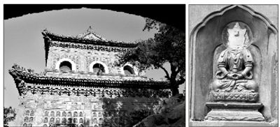 智慧海外景(左圖)和受損佛像。圖/CFP