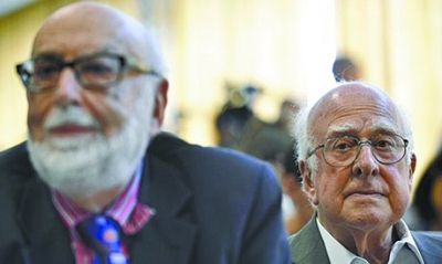 比利時(shí)科學(xué)家恩勒特（左）和英國科學(xué)家希格斯（右）有望獲得諾貝爾物理學(xué)獎(jiǎng)。