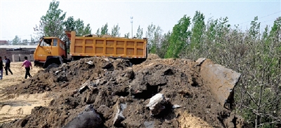 垃圾將生態(tài)涵養(yǎng)林給埋住了。