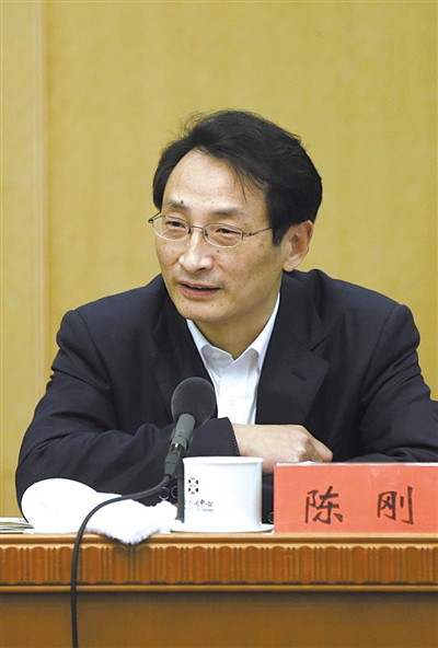 昨日，北京市人大代表、北京市副市長陳剛參與豐臺團小組討論。 新京報記者 浦峰 攝