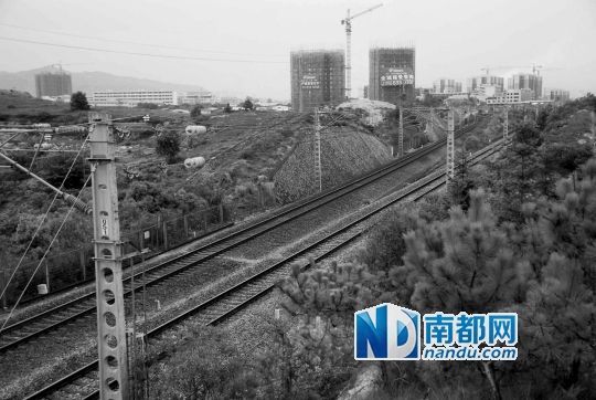 　東源縣法院院長(zhǎng)被火車(chē)撞亡事發(fā)地段。