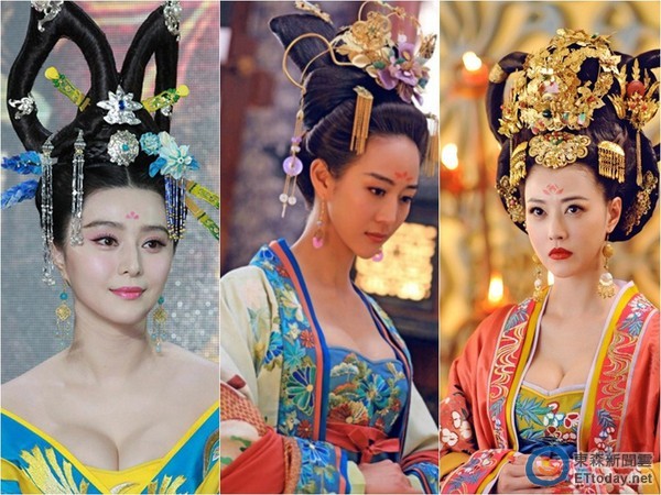 范冰冰、張鈞甯、周海媚，在《武媚娘》中爆乳演出