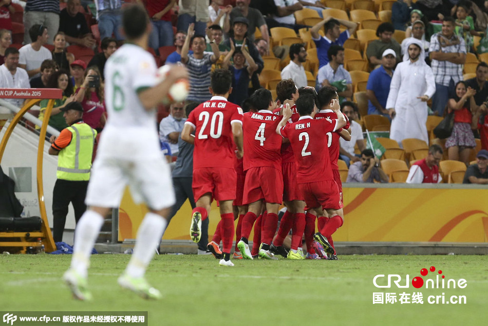 　中國隊(duì)?wèi)c祝進(jìn)球