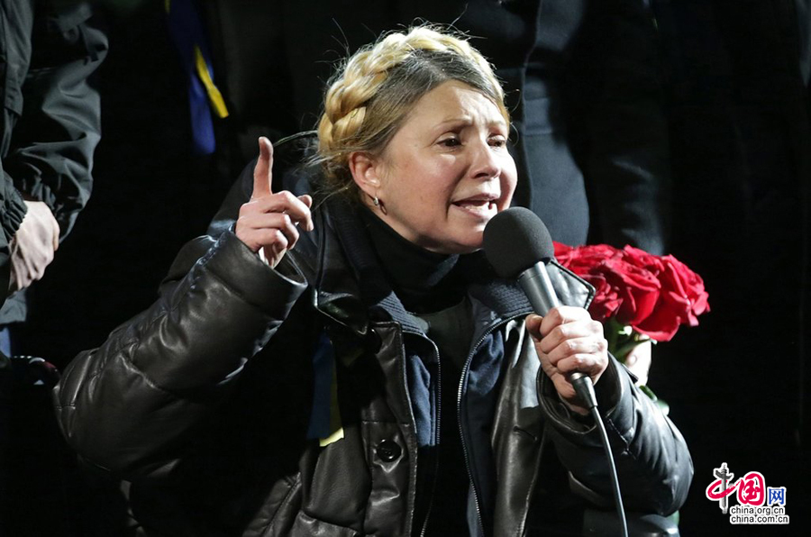 季莫申科在獨(dú)立廣場(chǎng)講話