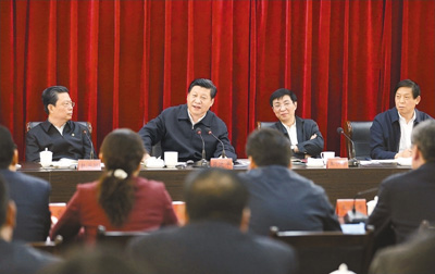 3月18日，習近平聽取蘭考縣教育實踐活動情況匯報，并發(fā)表重要講話。